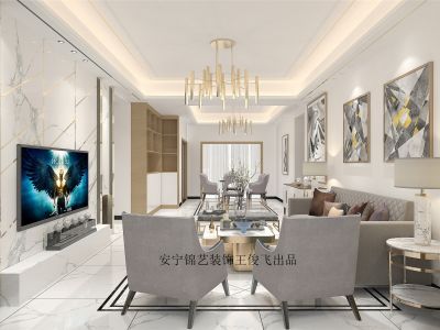 滇和家园三居室现代风格装修案例