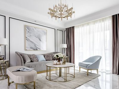 融侨·悦江南美式风格三居室117平米装修设计案例