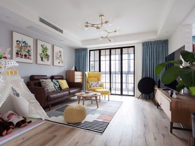 淮河新城130㎡三居室北欧风格装修案例