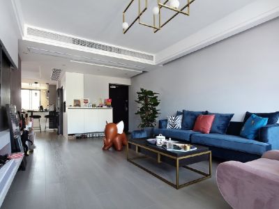 世茂观天下110平三居室混搭风格装修案例