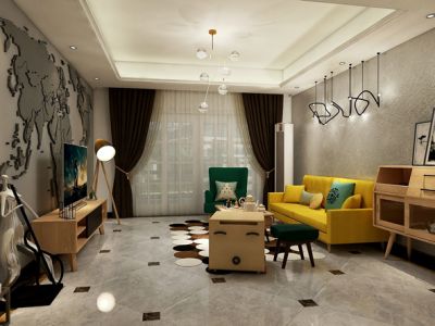 爱迪花园90平米北欧风格三居室装修案例