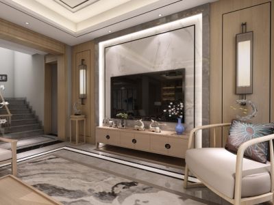 天逸湾新中式风格250平米装修案例