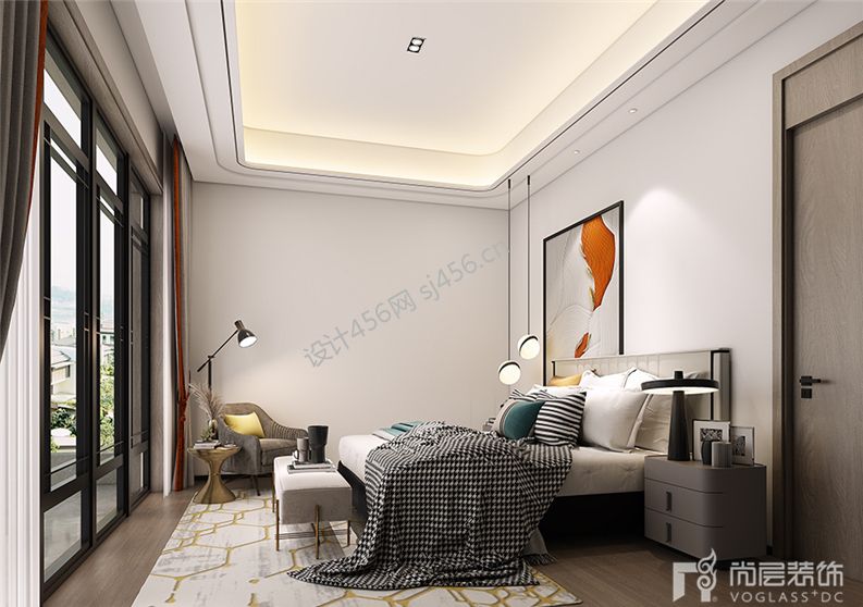 现代风格372平米卧室床家装效果图欣赏