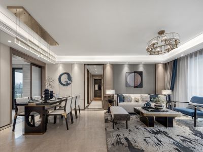 新希望·锦麟芳华现代风格123平米装修案例