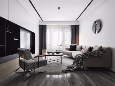 海晟名苑现代风格127平米三居室装修案例