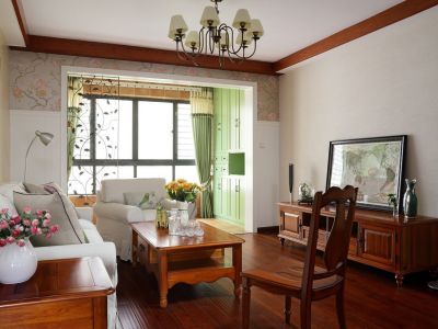 鸿海万科天空之城130平美式风格装修案例