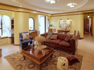 旭辉中心95平美式风格三居室装修案例