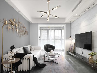 腾龙雅源120平三居室现代风格装修案例