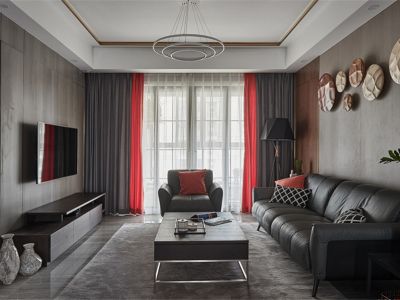 龙昌滨河源125平四居室现代轻奢装修案例