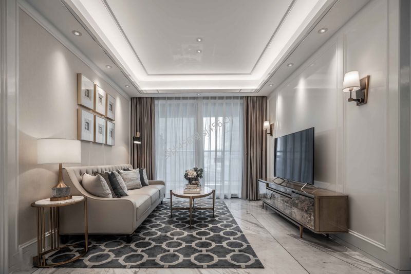 102平二居室现代简约客厅装修效果图