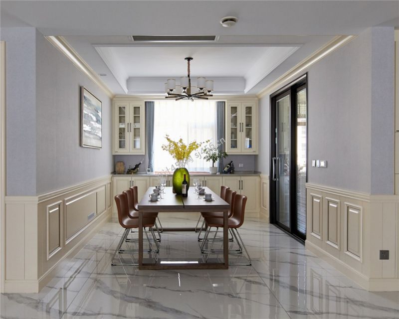 127㎡三居室现代简约餐厅装修效果图