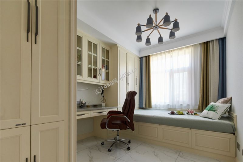 127㎡三居室现代简约书房装修效果图