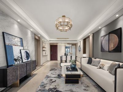 绿地城际空间站现代风格132平米装修案例