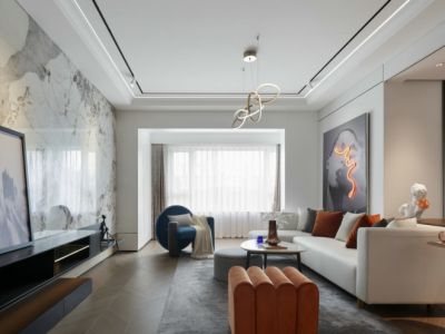 金为领地·悦城现代风格三居室129平米装修效果图案例