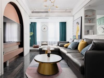 中发·印象外滩北欧风格二居室88平米装修设计图片案例