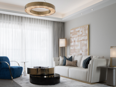 中海锦江城轻奢风格155平米四居室装修效果图案例