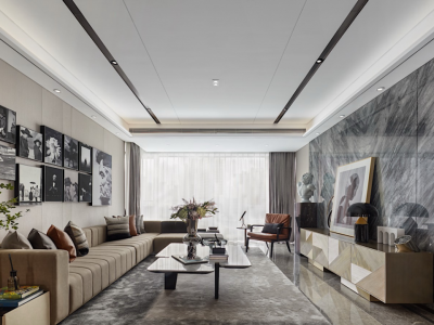 中海上园湾现代风格198平米装修案例