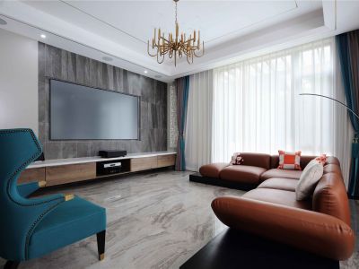 红星天铂133平三居室现代风格装修案例