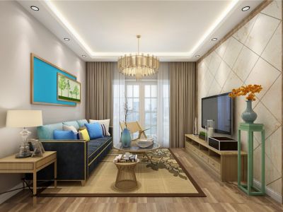 红星紫御半山100平二居室现代风格装修案例