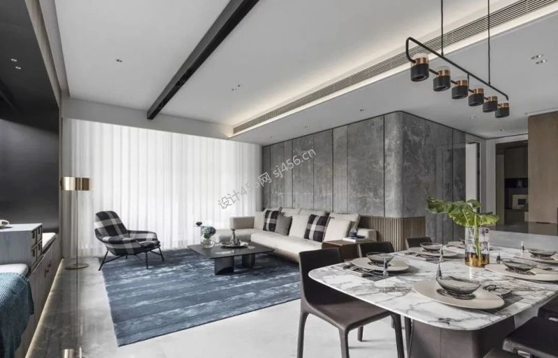现代风格125平米客厅餐厅家装效果图赏析
