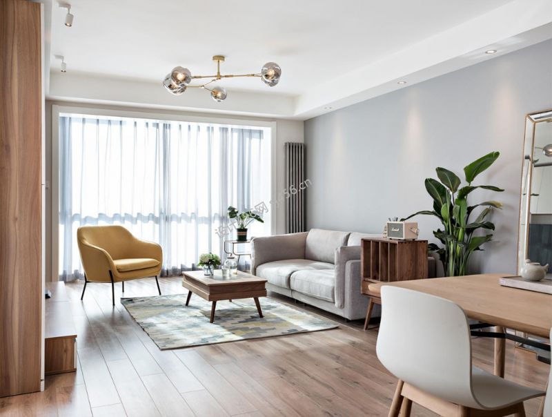 120㎡三居室北欧风格客厅装修效果图