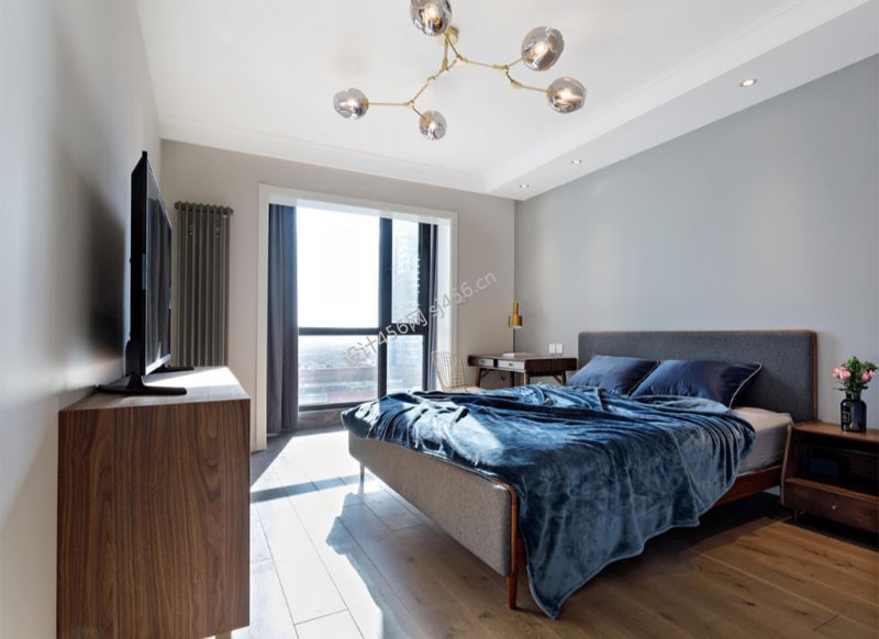 120㎡三居室北欧风格卧室装修效果图