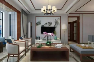 [淮南名匠装饰]130平新中式装修案例，大气沉稳，还不奢华