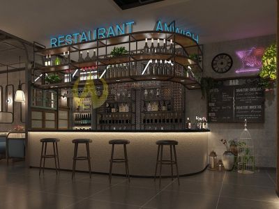 500平餐饮店混搭风格装修案例