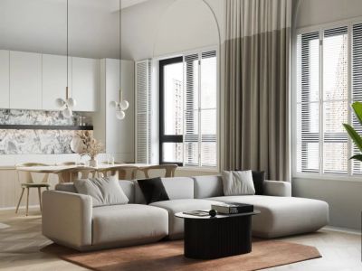 中海寰湖时代北欧风格95平米装修案例