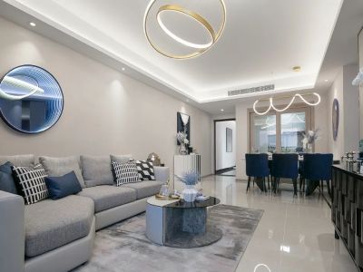 绿城明月江南现代风格106平米装修案例