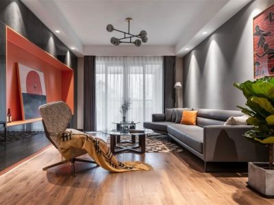 石榴紫宸府137平米现代风格三居室装修设计案例