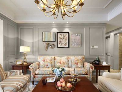 泉舜泉水湾美式风格136平米三居室装修案例