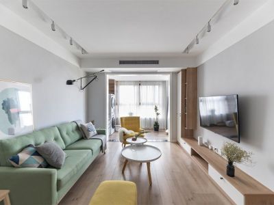 新城际广场北欧风格110平米三居室装修案例