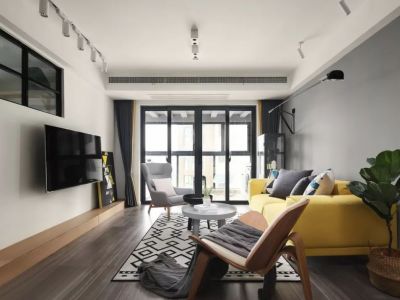 古龙御景北欧风格86平二居室装修案例