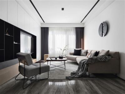 中庚·香江世界简约风格二居室109平米装修设计案例