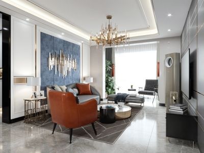 龙湖狮山原著现代风格230平米装修案例