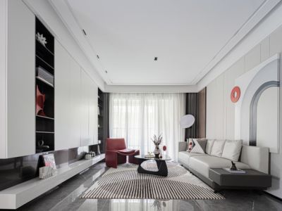 永康玉龙城轻奢风格三居室108平米装修设计案例