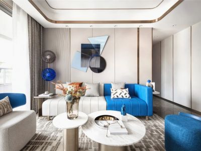 映溪四季花园现代风格108平米三居室装修案例