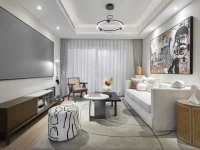 芯城汇盛昱现代风格108平米三居室装修案例