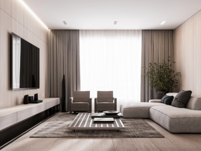 新城朗隽大都会121平简约暖色调三居室装修案例