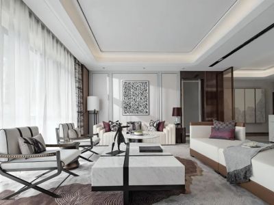 保利天樾人家现代风格163平米装修案例