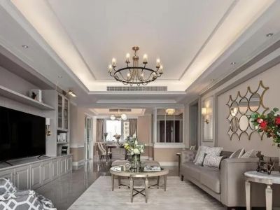 容桂碧桂园轻奢风格125平米三居室装修案例