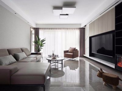 佳兆业滨江一号现代风格126平米三居室装修案例