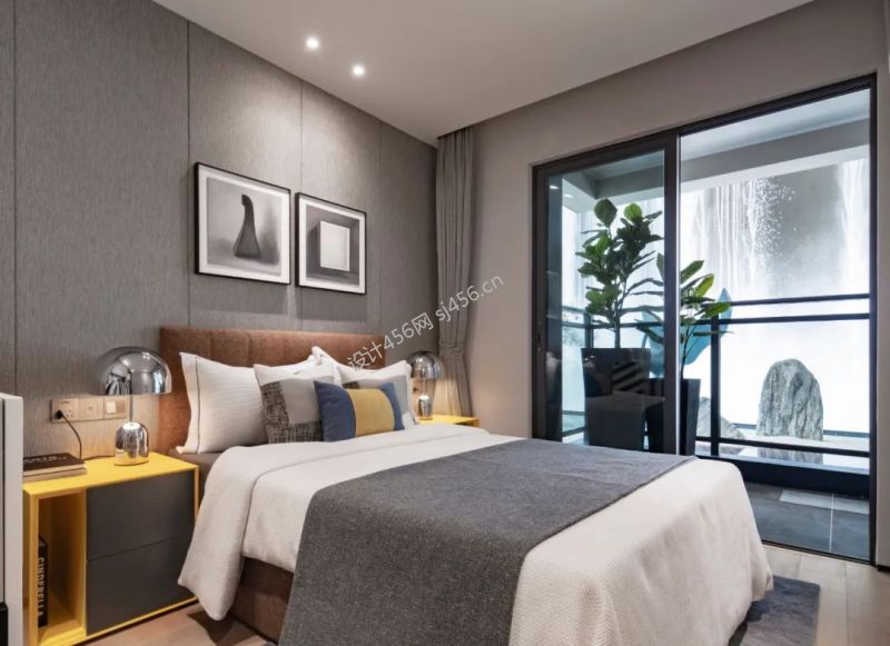 现代风格二居室113平米卧室床家装效果图赏析