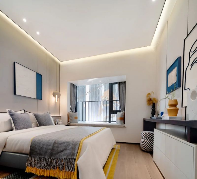 现代风格二居室113平米卧室飘窗家装效果图赏析