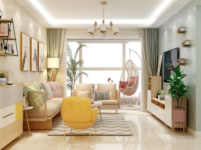 银河花园116平三居室现代风格装修案例