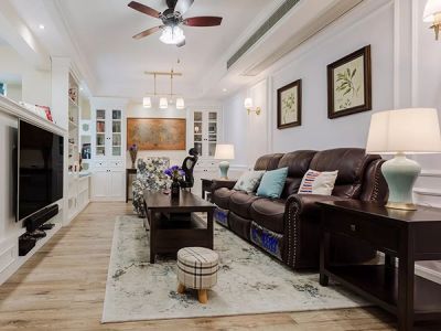 玉圭园120平三居室美式风格装修案例