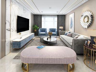 阳光新城120平四居室现代风格装修案例