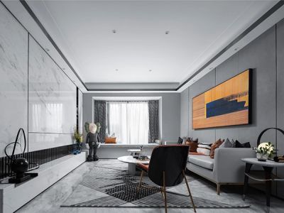 星河万源蓝湾135平四居室轻奢风格装修案例