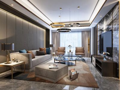 翠湖园143平四居室轻奢风格装修案例